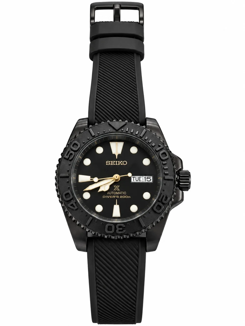 Custom Seiko Mod Automatic Diver • Black & Gold • NH36 • Built by Jonathan JP
